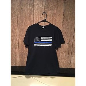 Blue Stripe American Flag tee